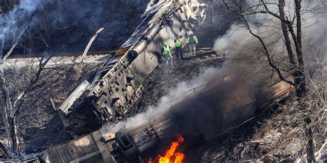 West Virginia Train Derailment Injures 3 Rockslide Causes Fiery Diesel