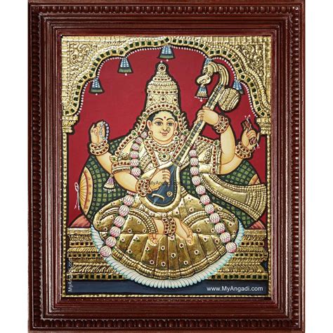 Saraswathi Devi Tanjore Painting Buy Tanjore Paintings Online