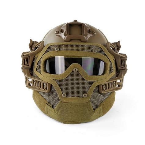 Casque Airsoft Emerson G Pj Int Gral Grille Coyote Blowback Fr