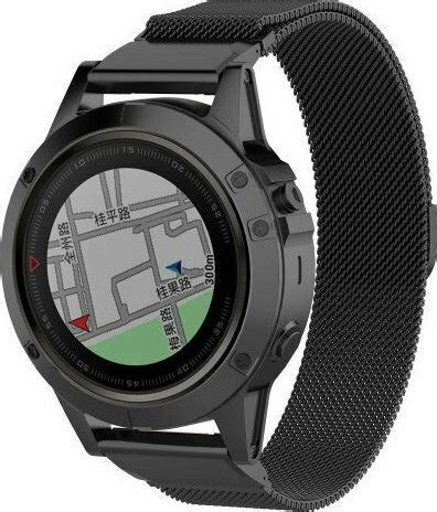 Λουράκι Quickfit Milanese Μαύρο Garmin Fenix 3 5x 3HR 5X Plus