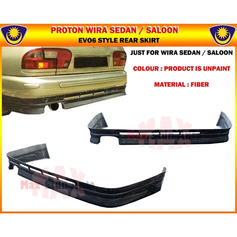 Proton Wira Sedan Saloon Aeroback Rear Skirt Gsr Evo Se V Nm Bomex