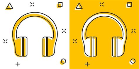 Premium Vector Headphone Headset Icon In Comic Style Headphones