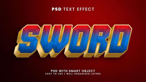 Premium Psd Sword 3d Editable Text Effect With Blade And Knight Text