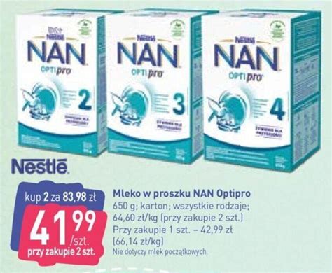 Promocja Nestle Mleko W Proszku Nan Optipro G Karton Wszystkie