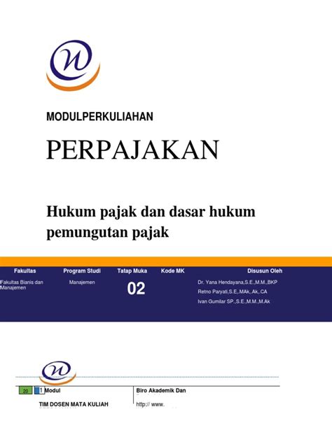 Modul Mata Kuliah Perpajakan Pertemuan 2 Pdf