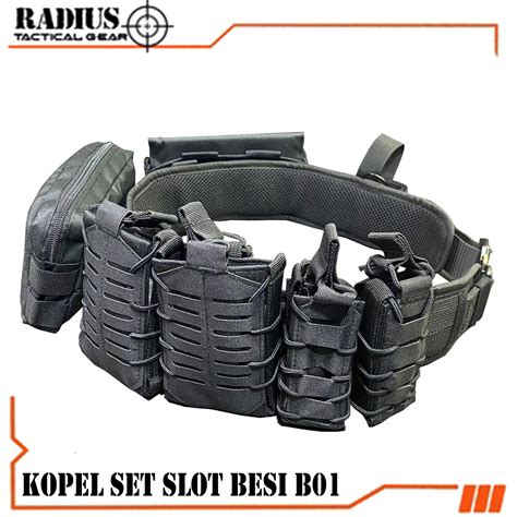 Jual Ikat Pinggang Pria Kopel Full Set I Kopel Set Tactical B Hitam