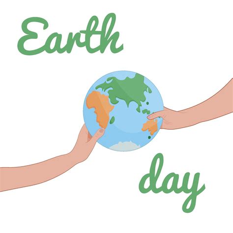 Happy Earth Day Hands Hold The Globe The Earth Illustration In