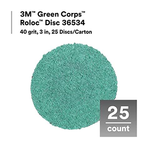 3M Green Corps Roloc Disc 36536 80 Grit 3 In Pack Of 25 Heavy Duty