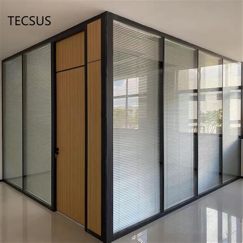 Soundproof Aluminum Frame Double Glazing Tempered Blind Louver Glass