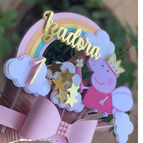 Topo De Bolo Peppa Pig Personalizado Shopee Brasil