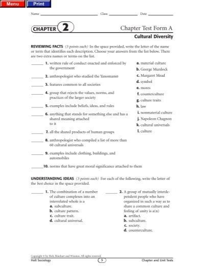 Chapter Test Form A