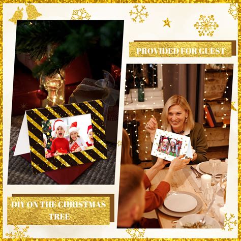 Zhanmai Set Christmas Photo Frame Greeting Cards With Envelopes And