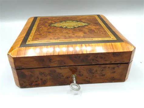 Coffret A Bijoux Ancien Napol On Iii Xix Loupe De Thuya Bois De Rose