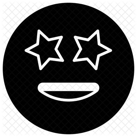 Star Eyes Emoji Emoji Icon - Download in Glyph Style