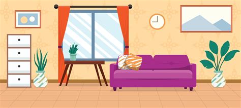 Flat Living Room Interior Background 10877841 Vector Art at Vecteezy