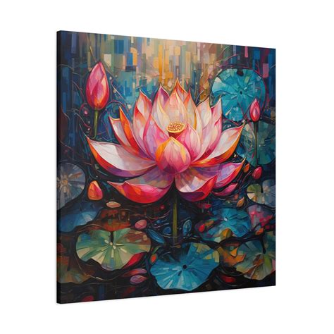 lotus wall art lotus flower painting abstract painting  pink lotus