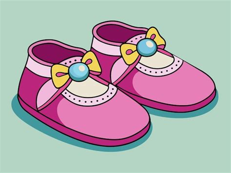 Premium Vector | A cartoon drawing of a pair of pink shoes with a bow ...