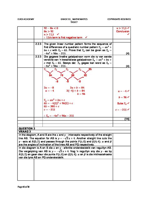 2021 Grade 11 Mathematics Task 7 Control Test 4 • Teacha