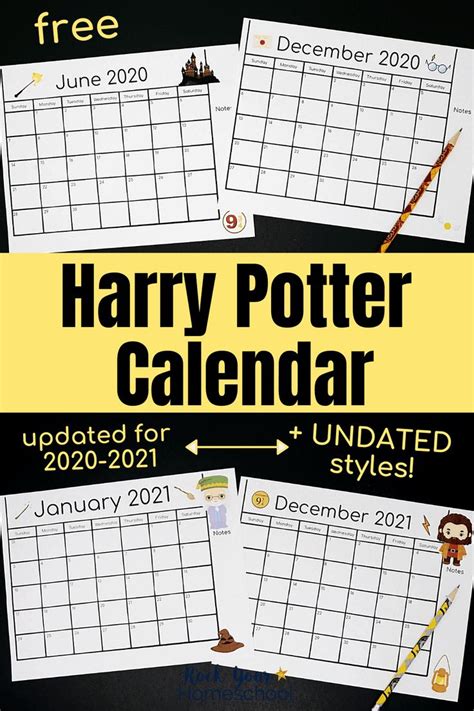 Harry Potter Printable Calendar