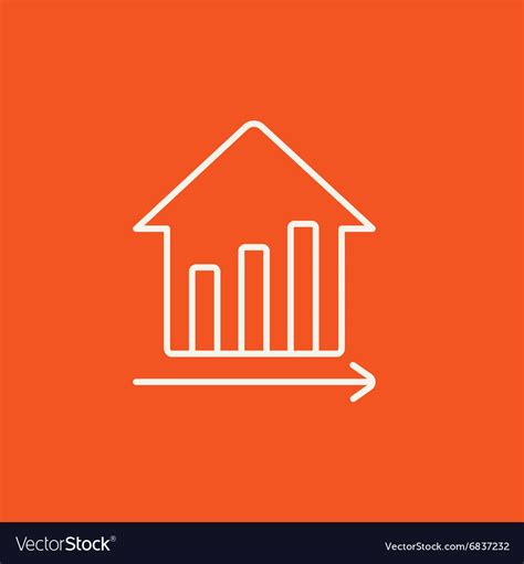 Graph Of Real Estate Prices Growth Line Icon Vector Image