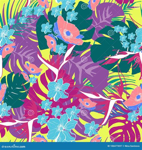 Vector Hawaiano Tropical Creativo Del Diseño De Las Flores Ilustración