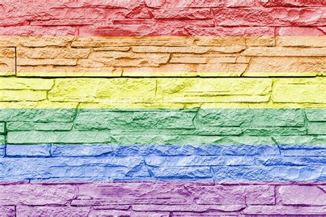 Rainbow LGBTQ Or Gay Pride Flag On Decorative Tiles Texture Abstract