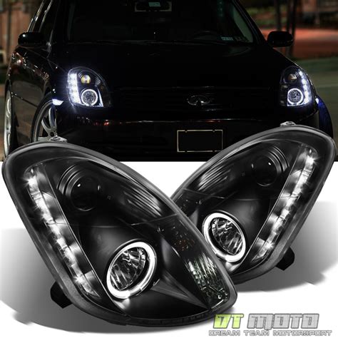 Blk G G X Sedan Halo Projector Headlights W Daytime Drl