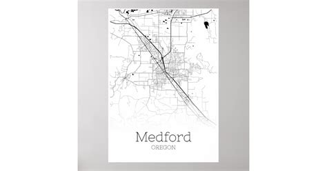 Medford Map - Oregon - City Map Poster | Zazzle