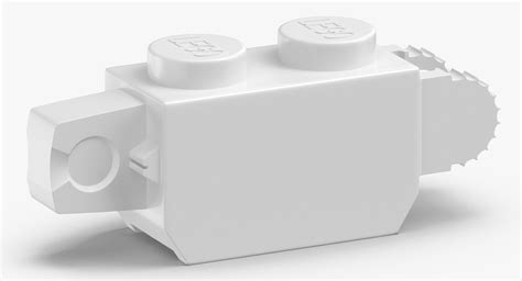 Lego Brick 1x2 Click Bisagra Ambos Extremos Vertical Blanco Modelo 3d