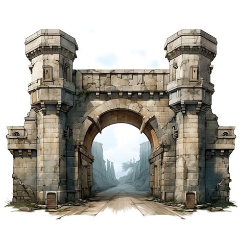 Premium Photo Isolated Of Fortress Gate With Knight Helmet Design