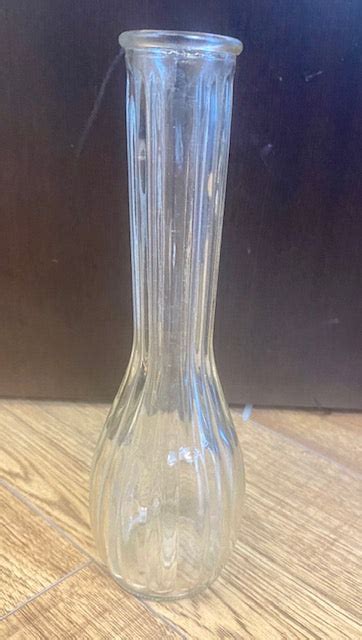 Vintage Hoosier Glass Clear Vase 9 Inches Tall One Stop Party Rentals