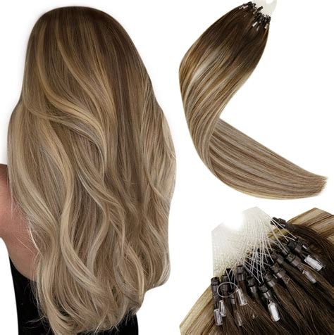 Laavoo Microlink Hair Extensions Real Human Hair Ombre