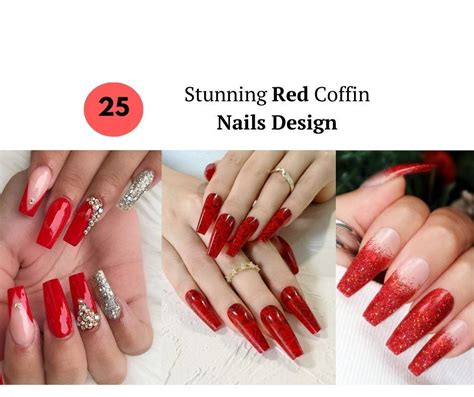 25 Stunning Red Coffin Nails Design 2023 Fabbon