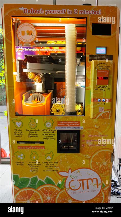 Fresh Orange Juice Vending Machine Vietnam Stock Photo Alamy