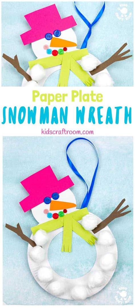 Paper Plate Snowman Wreath - Kids Craft Room