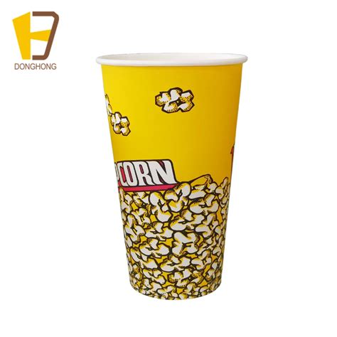 Food Grade 32oz 46oz 64oz Disposable Custom Printed Popcorn Paper Cup