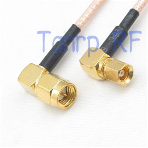 6in smc macho plug para sma macho plugue ambos ângulo direito rf