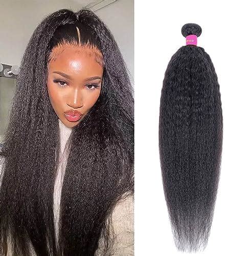 Kinky Straight Human Hair 3 Bundles Natural Black Yaki