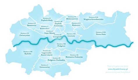 Dzielnice Krakowa praktyczna mapa Rynek Główny