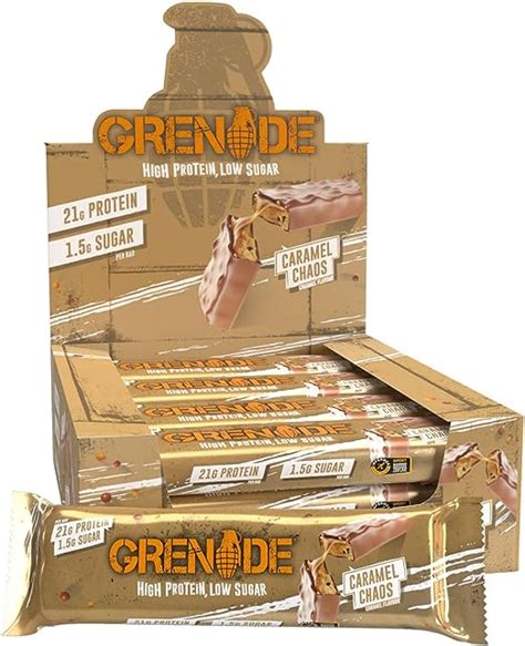 Grenade High Protein Low Sugar Bar Caramel Chaos X G Amazon