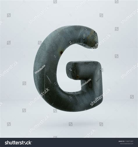 Rusty Old Metal Letter G Uppercase Stock Illustration