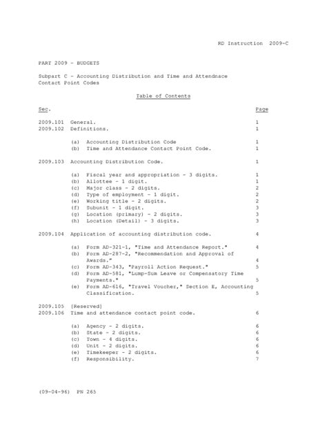 Fillable Online BUDGETS Subpart C Accounting Distribution And Time