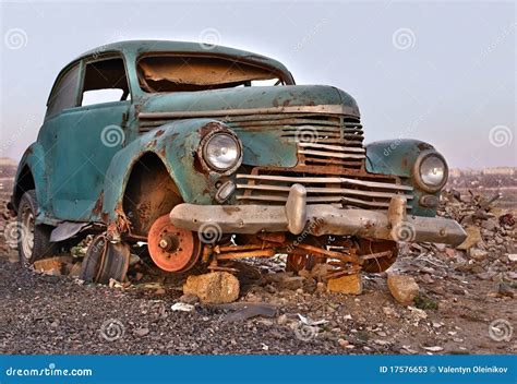 Old Broken Rusty Abandoned Car Stock Image Image Of Garbage Time