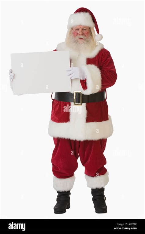 Santa Claus Holding Blank Sign Stock Photo Alamy