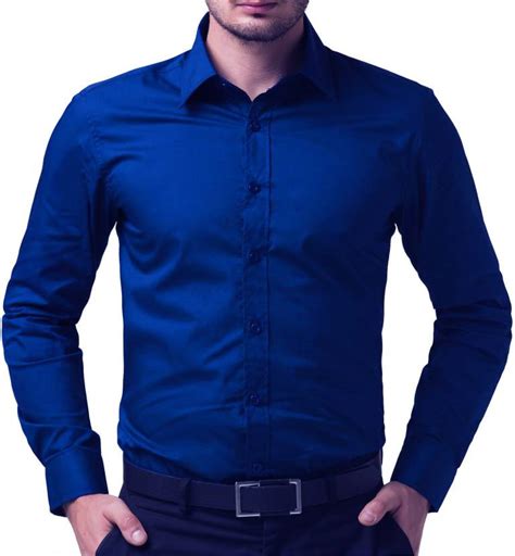 Being Fab Mens Solid Formal Blue Shirt Buy Royal Blue Being Fab Men