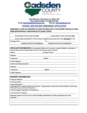 Fillable Online Future Land Use Map Amendment Application Application