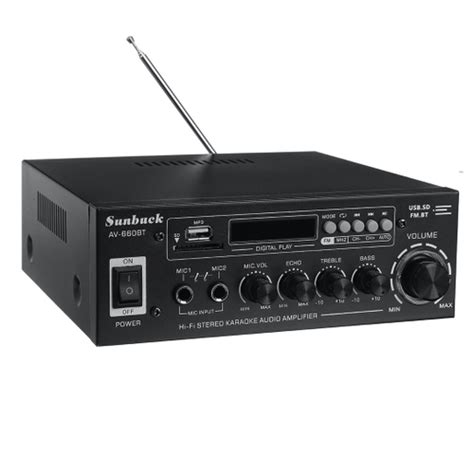 Sunbuck AV 660BT 2000W Bluetooth 5 0 Amplificador de potência de áudio