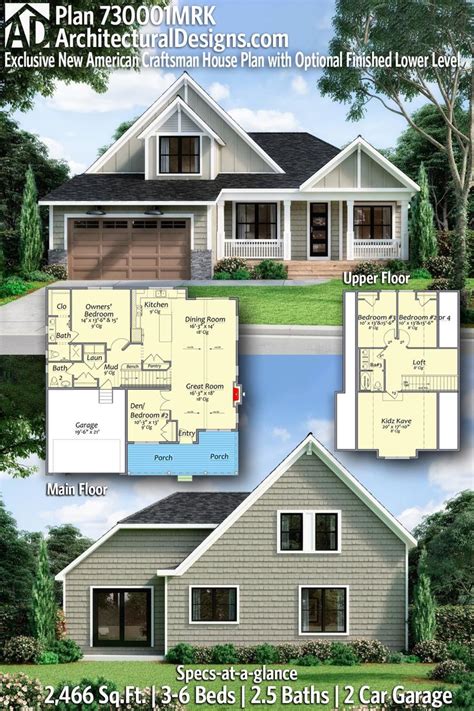 Plan Mrk Exclusive New American Craftsman House Plan With