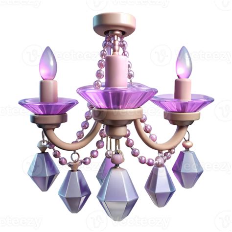 Purple Crystal Chandelier With Beads 55063142 Png