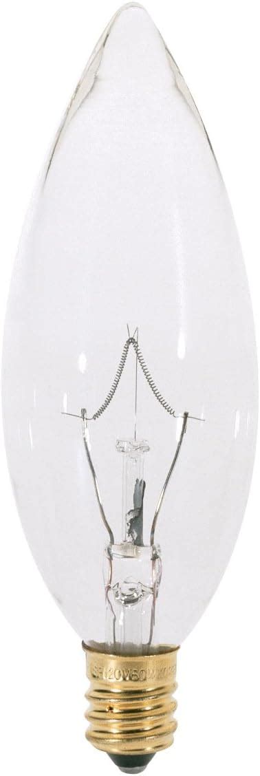 Satco S3846 120v Candelabra Base 25 Watt G125 Light Bulb Clear